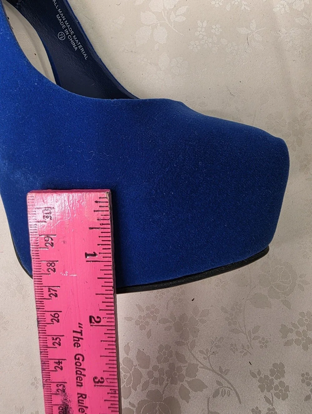 Wild Rose Royal Blue Velvet High Heel Platform Pumps Size 7.5 Stiletto